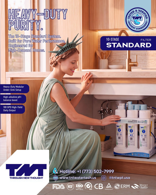 TNT Premium 10-Stage RO System | Alkaline + Mineral | Smart Faucet